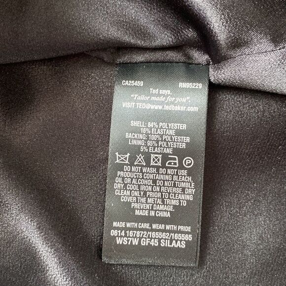 Ted Baker London Comfort Stretch Pencil Skirt front slit size 4 GUC - Picture 9 of 9